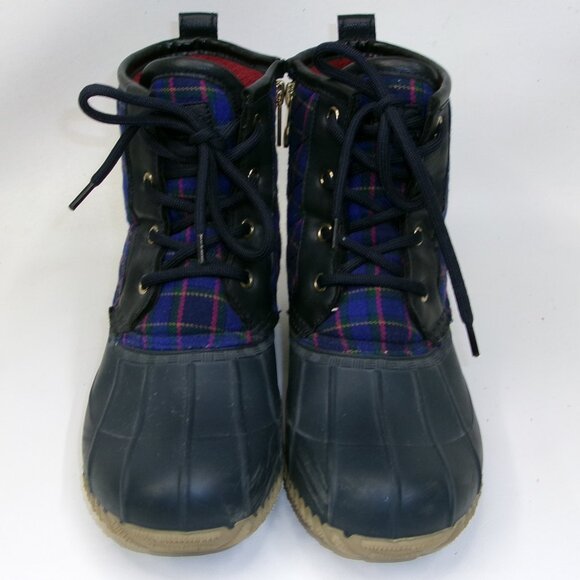 Tommy Hilfiger Plaid Blue Duck Boots Womens US 7 - Picture 2 of 6